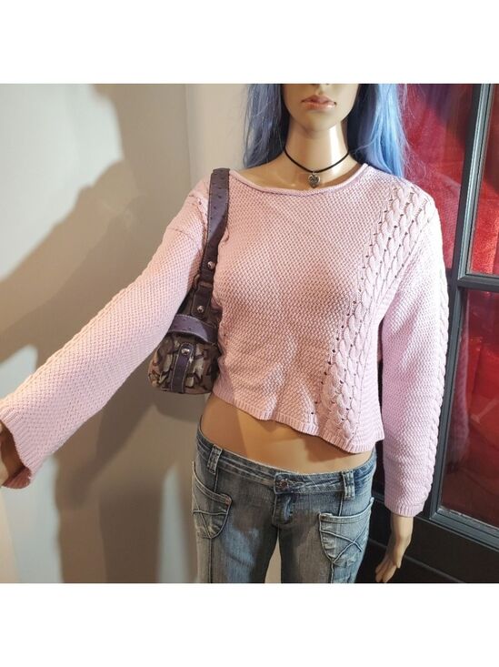 Garage Sweaters - Garage Cropped Braid Crochet Sweater